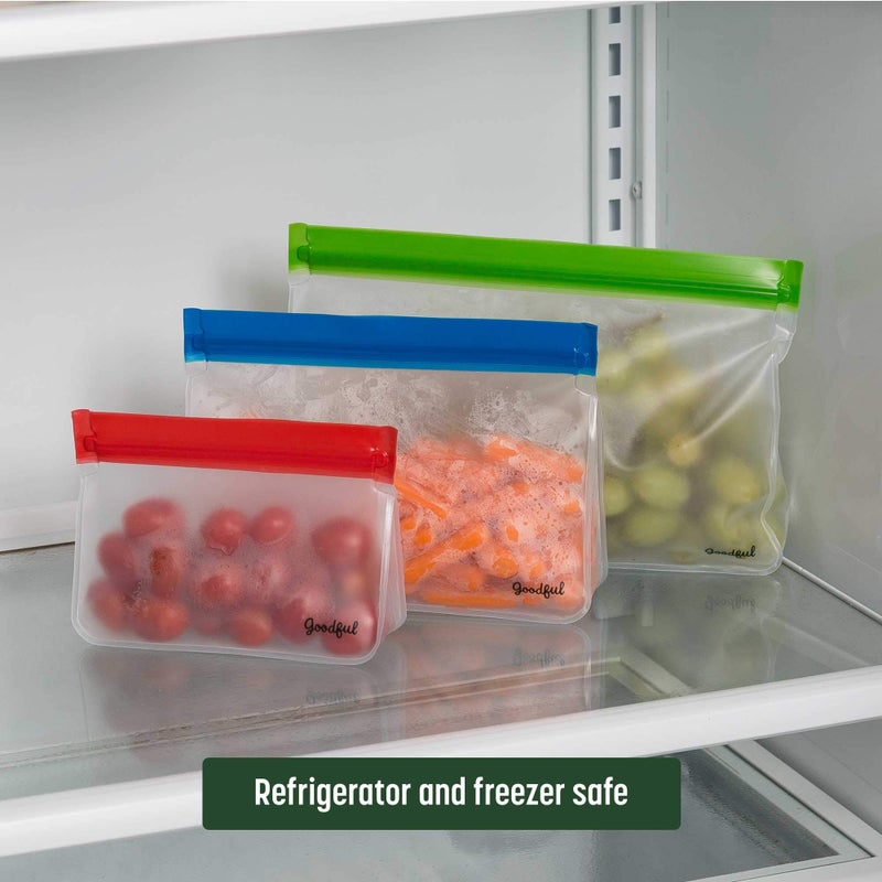 Goodful Reusable Standup Food Storage Bags (6 pack, Assorted Sizes) - Image 5